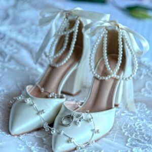 Wedding dress with shoes